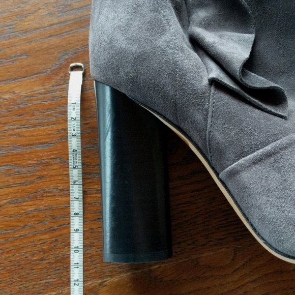 Iro Ruffle Trimmed Ankle Boots in Grey Suede - Picture 12 of 14